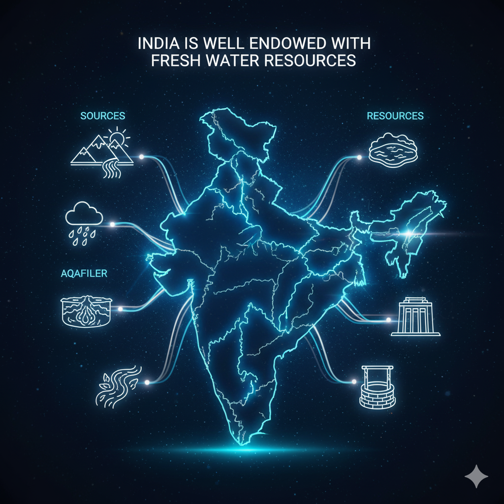 India is Well Endowed with Fresh Water Resources