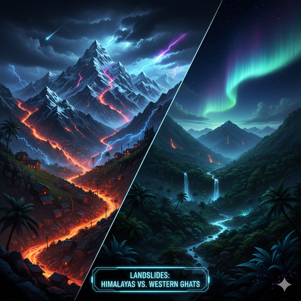 Frequent Occurrence of Landslides in the Himalayas Compared to the Western Ghats