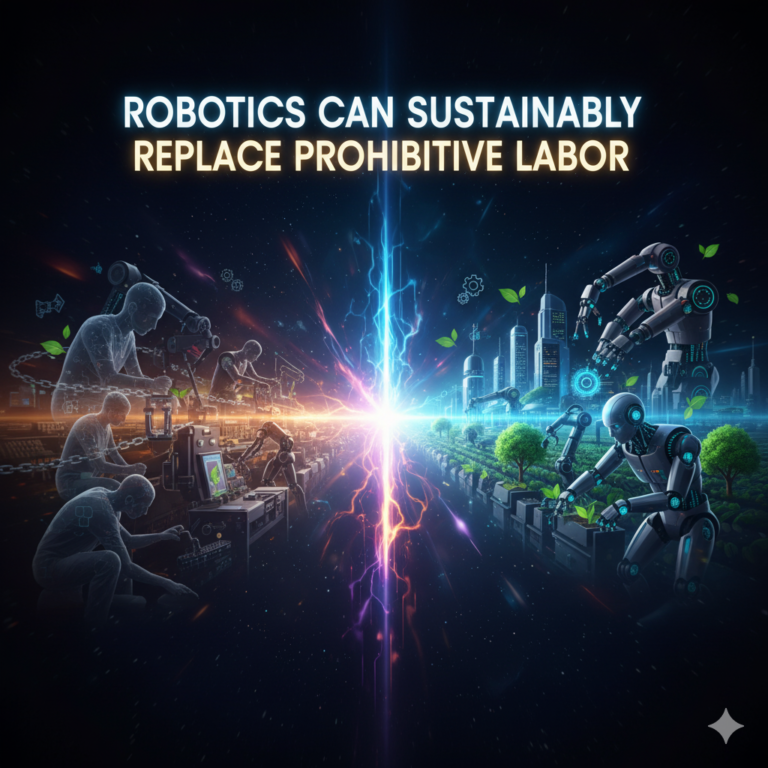 Robotics Can Sustainably Replace Prohibitive Labor