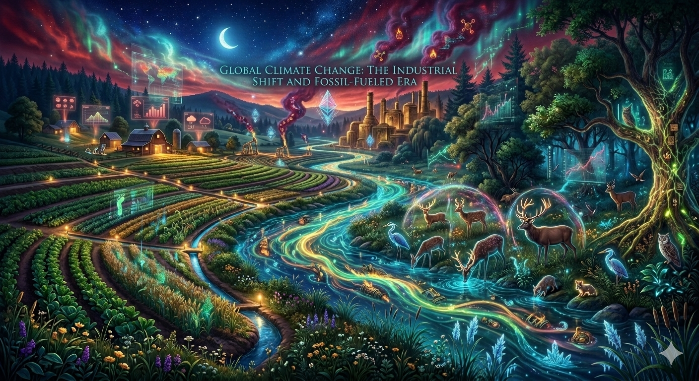 Global Climate Change, Burning of Fossil Fuels, Industrial Activities